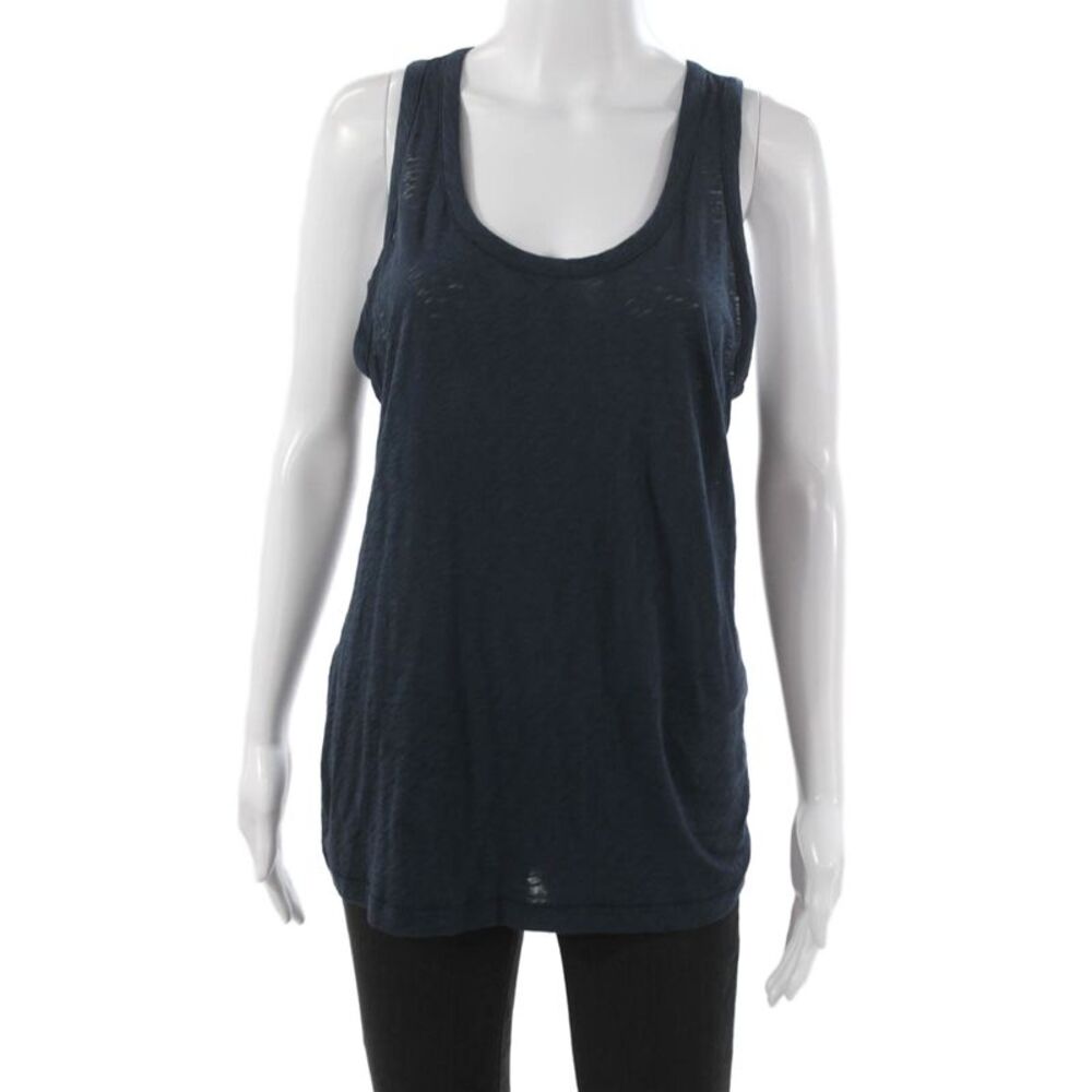 Rag & Bone Jean Womens Sleeveless Scoop Neck Cotton Tank Blue Size L - Picture 1 of 6